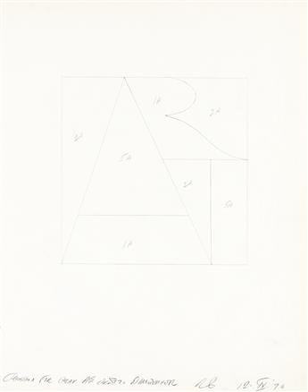ROBERT INDIANA Group of 4 drawings relating to ART projects.